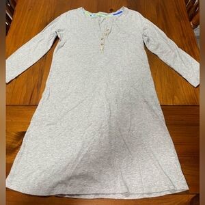 Lilly Pulitzer Womens 100% Pima Cotton Grey Gold Button Long Sleeve Henley Tunic